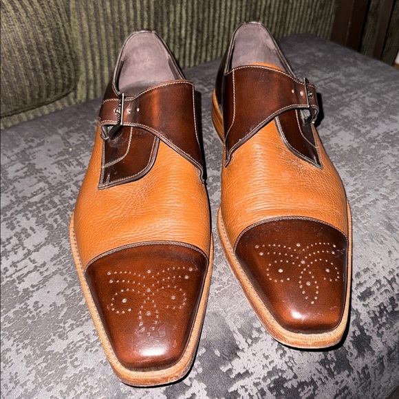 Mezlan monk strap leather loafers sz 11.5 - Picture 2 of 4